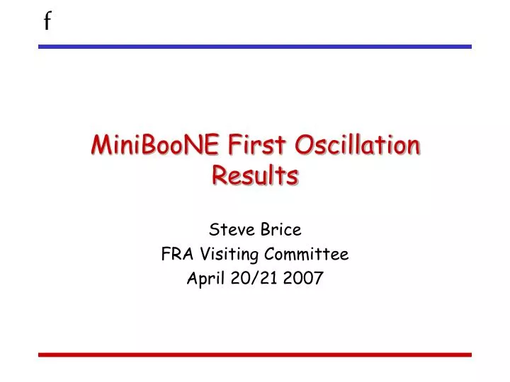 miniboone first oscillation results