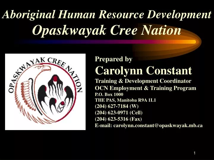 aboriginal human resource development opaskwayak cree nation