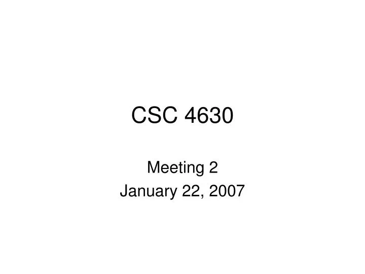 csc 4630