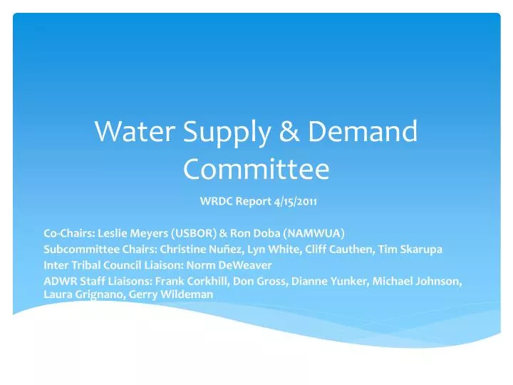 water supply demand committee