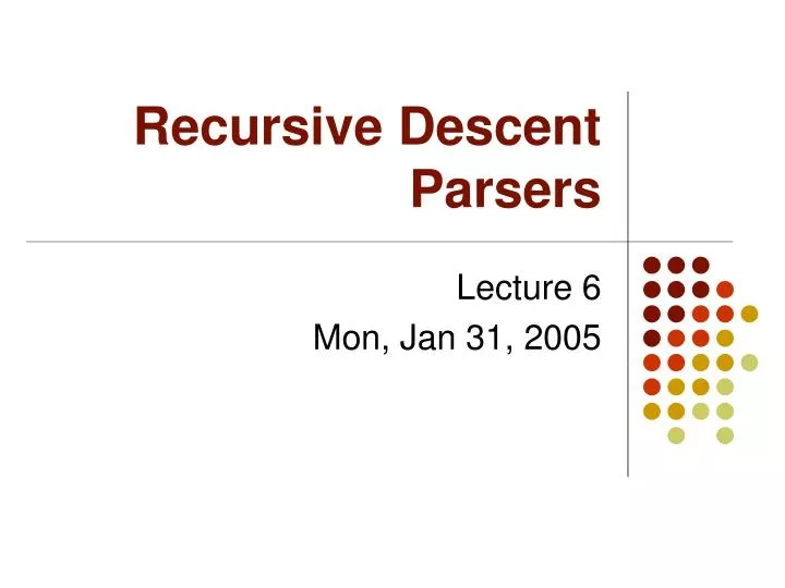 recursive descent parsers