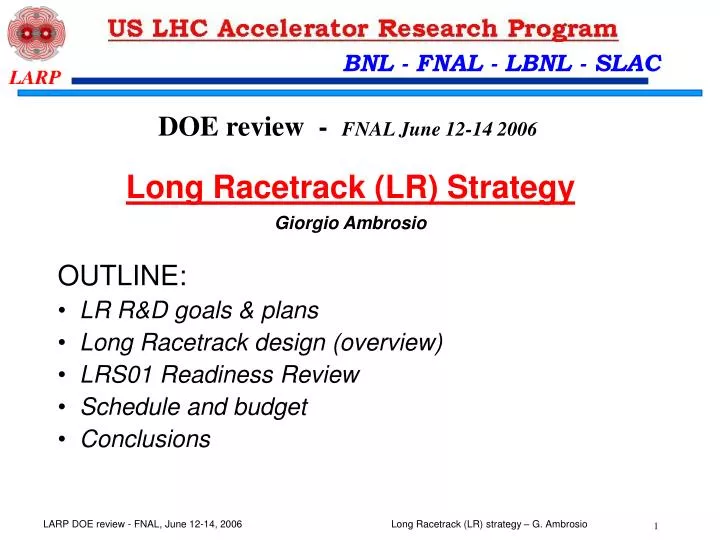 long racetrack lr strategy giorgio ambrosio