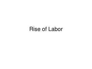 Rise of Labor