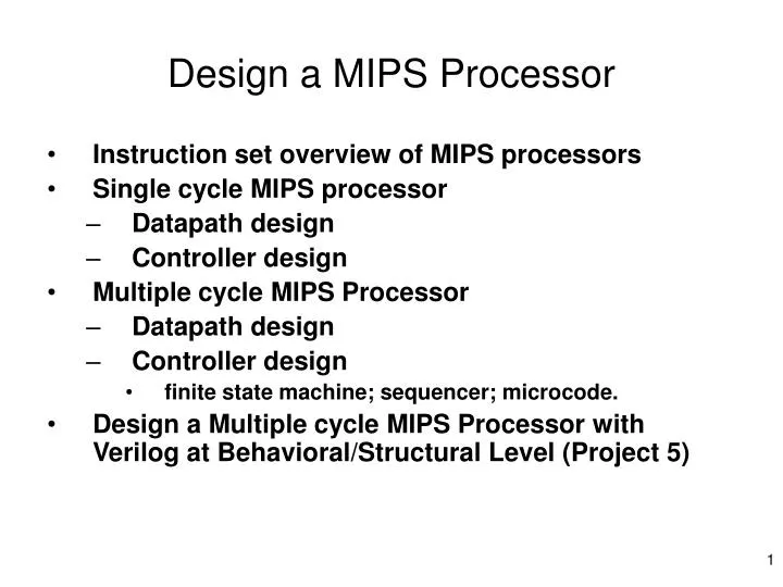 design a mips processor