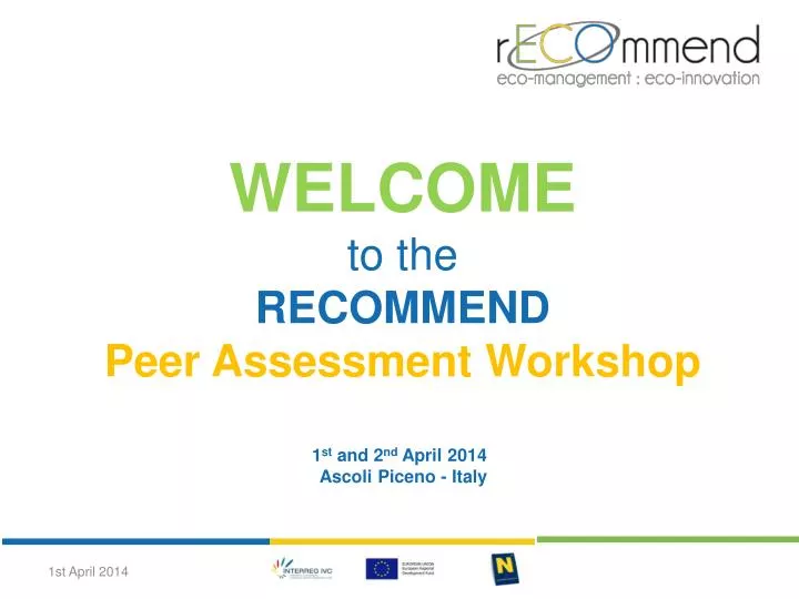 welcome to the recommend peer assessment workshop