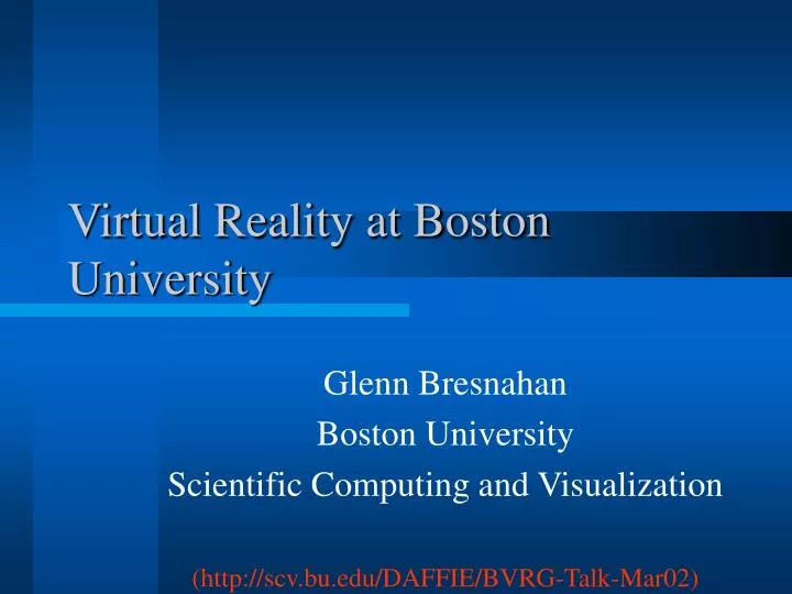 virtual reality at boston university
