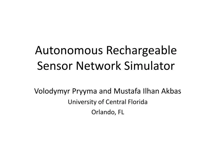 autonomous rechargeable sensor network simulator