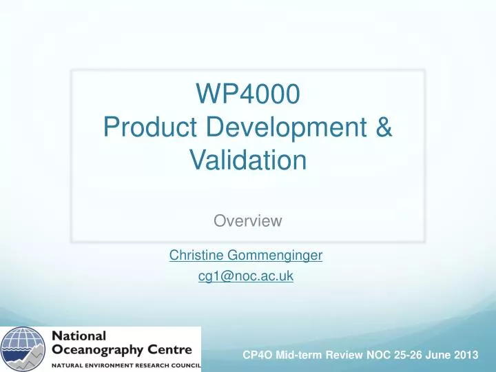 wp4000 product development validation