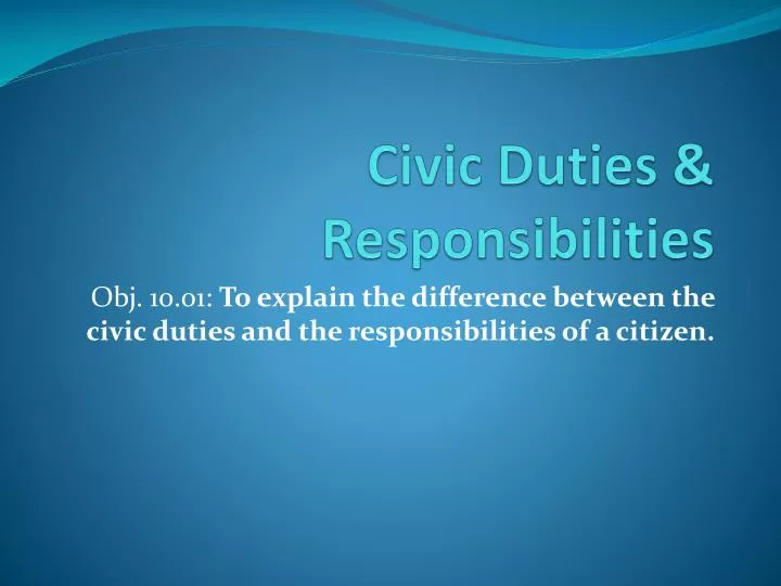 civic duties responsibilities