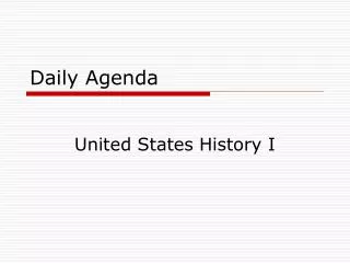 Daily Agenda