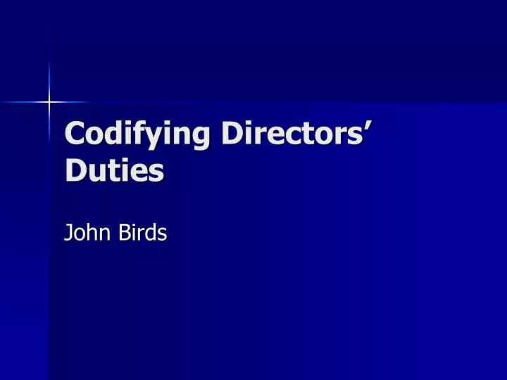codifying directors duties