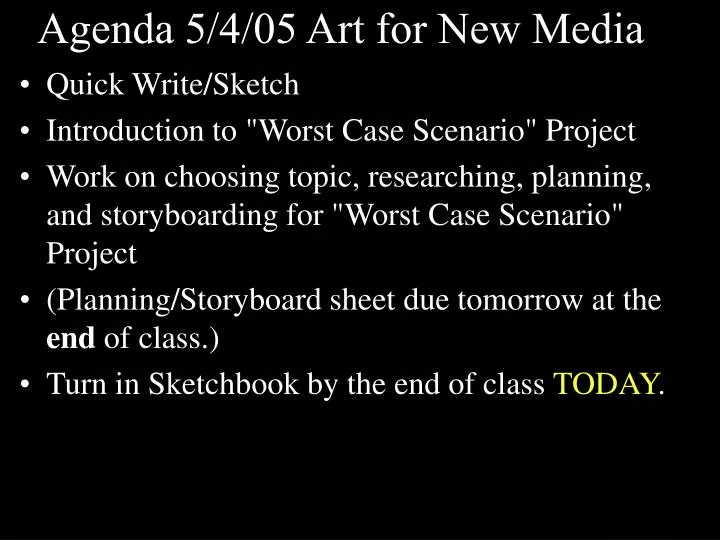 agenda 5 4 05 art for new media