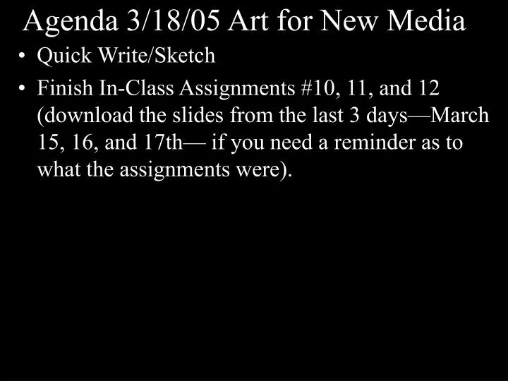 agenda 3 18 05 art for new media