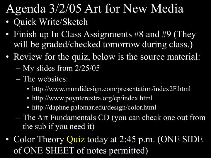 agenda 3 2 05 art for new media
