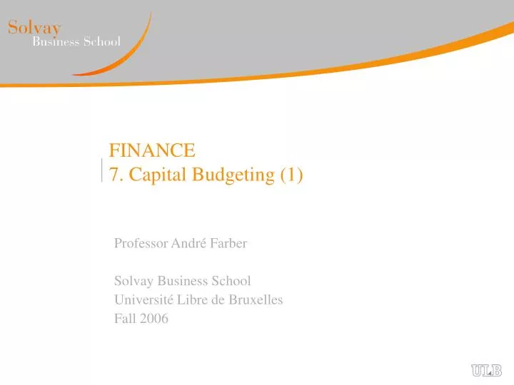 finance 7 capital budgeting 1
