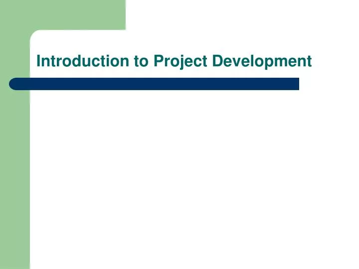 introduction to project development