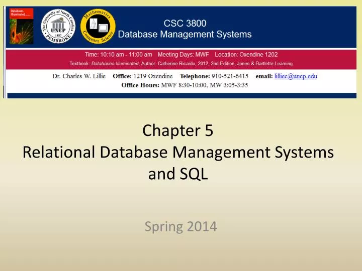 chapter 5 relational database management systems and sql