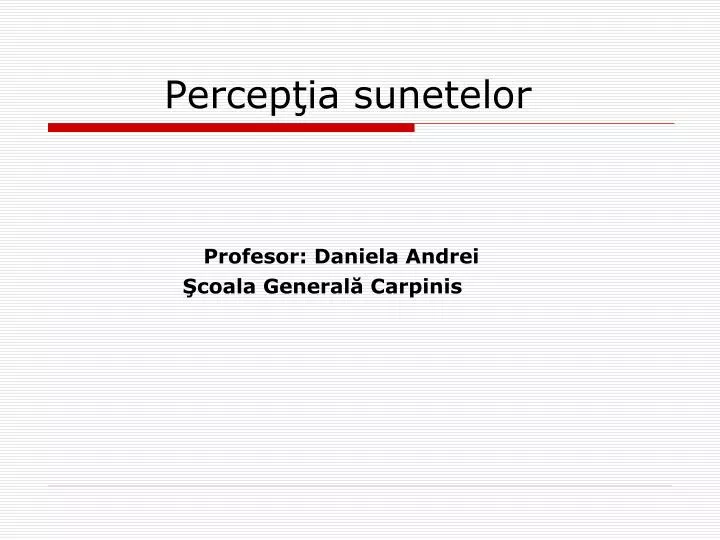 percep ia sunetelor