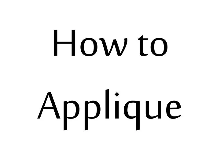 how to applique