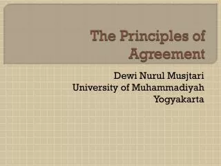 The Principles of Agreement