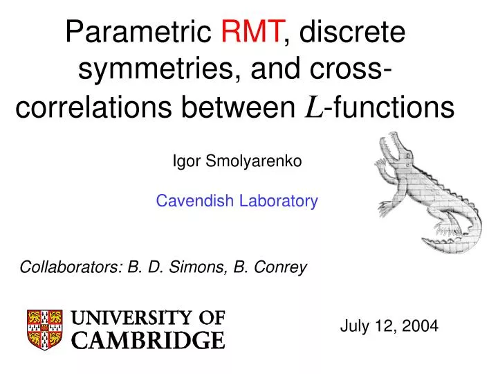 parametric rmt discrete symmetries and cross correlations between l functions
