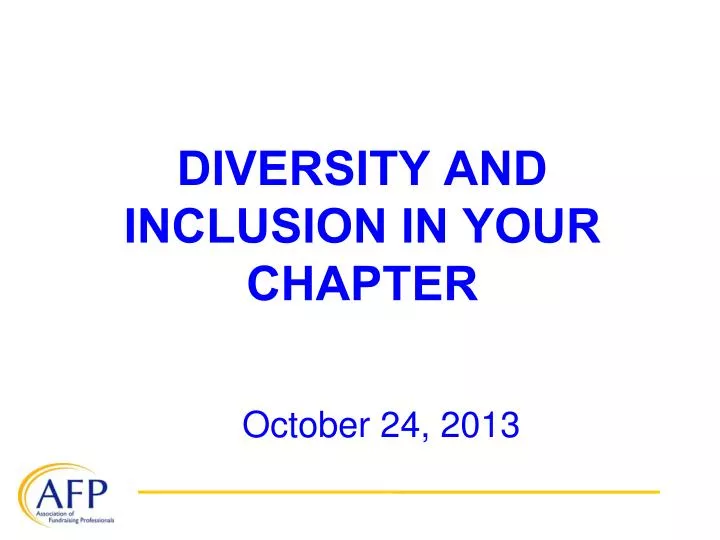 diversity and inclusion in your chapter