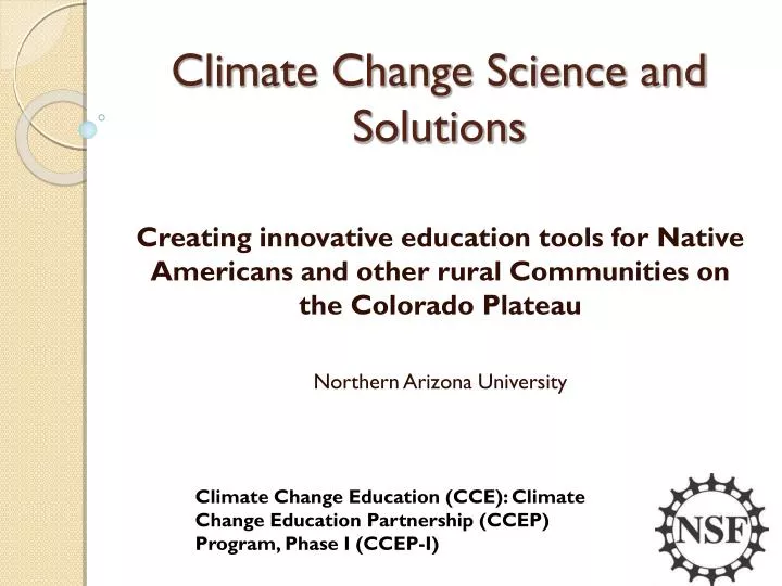 climate change science and solutions