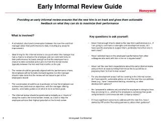 Early Informal Review Guide