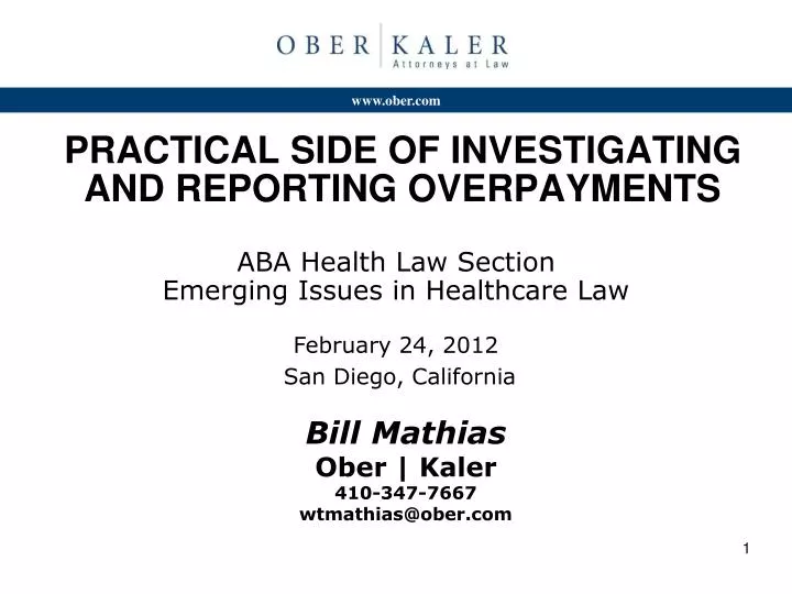 practical side of investigating and reporting overpayments