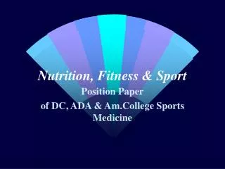 Nutrition, Fitness &amp; Sport