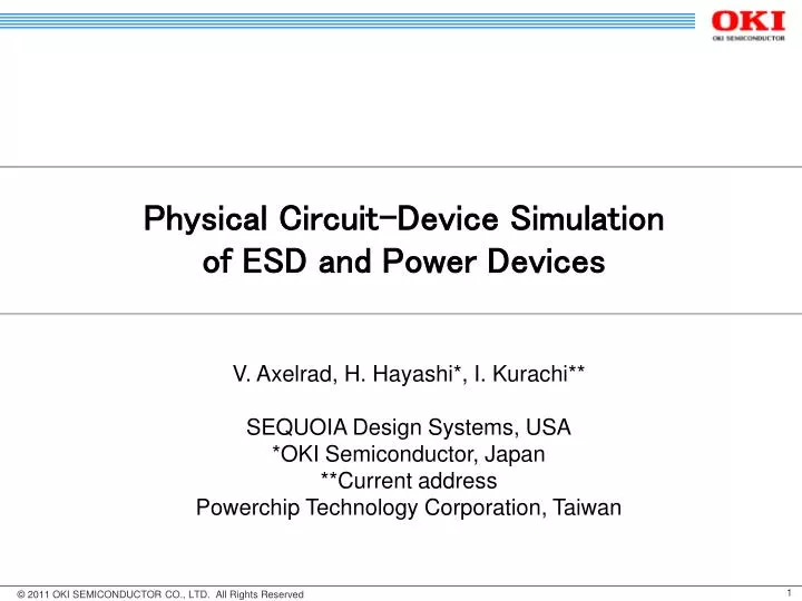 physical circuit device simulation of esd and power devices