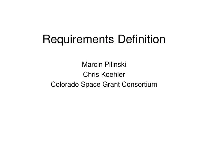 requirements definition