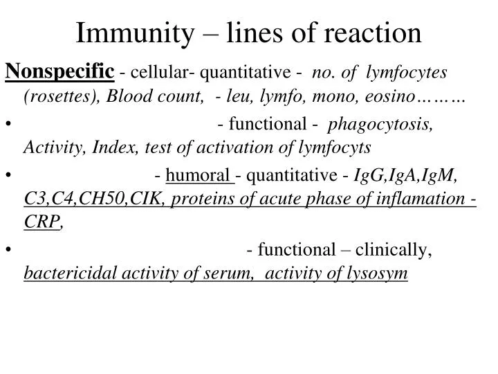 immunity lines of reaction