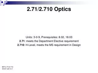 2.71/2.710 Optics