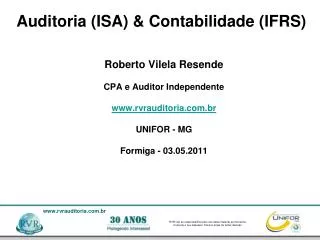 auditoria isa contabilidade ifrs