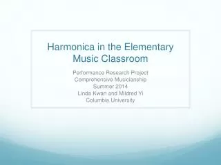 Harmonica in the Elementary Music Classroom