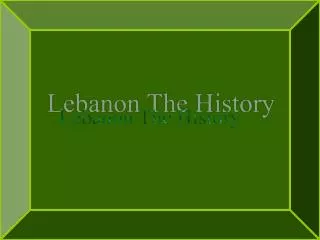 Lebanon The History