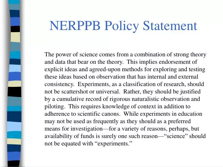 nerppb policy statement