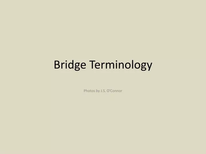 bridge terminology