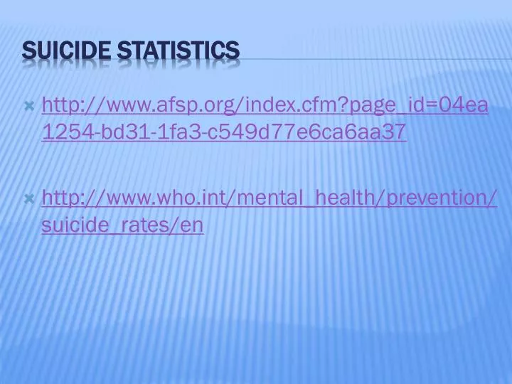 suicide statistics