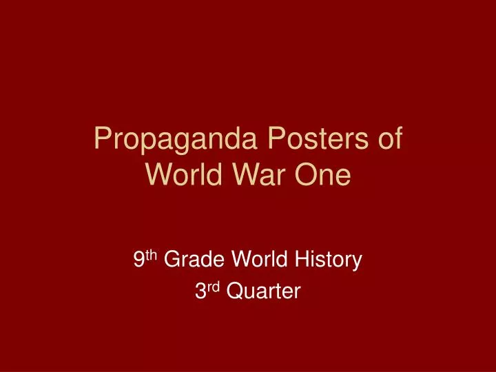 propaganda posters of world war one