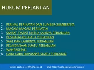 hukum perjanjian