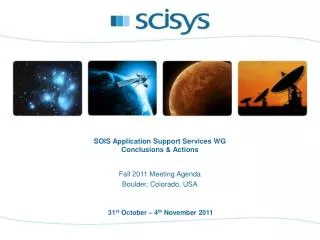 SOIS Application Support Services WG Conclusions &amp; Actions