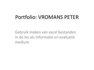portfolio vromans peter