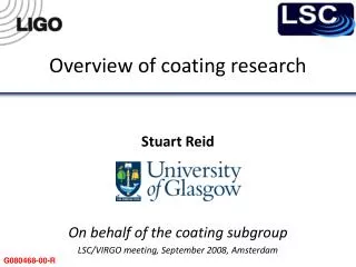 Overview of coating research