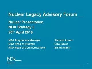 Nuclear Legacy Advisory Forum