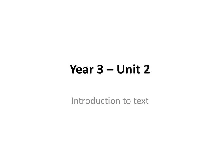 year 3 unit 2