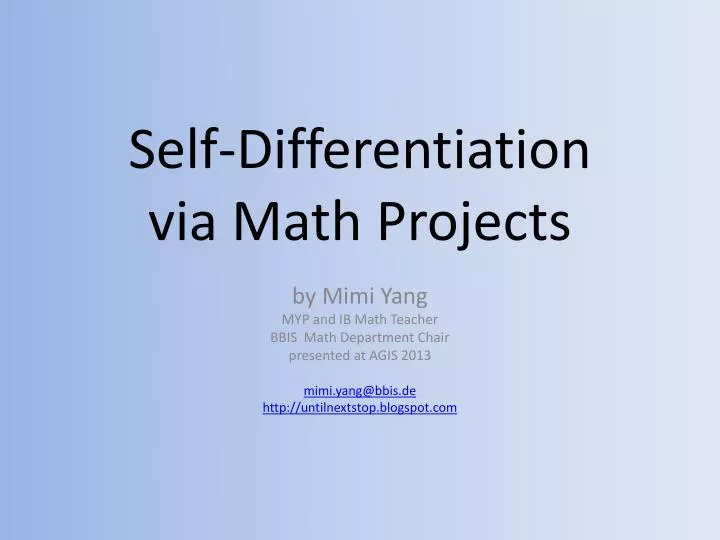 self differentiation via math projects