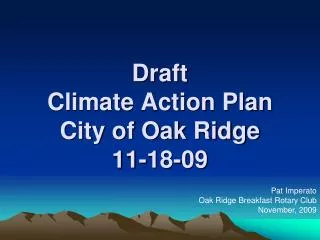 Draft Climate Action Plan City of Oak Ridge 11-18-09