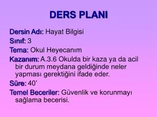 ders plani